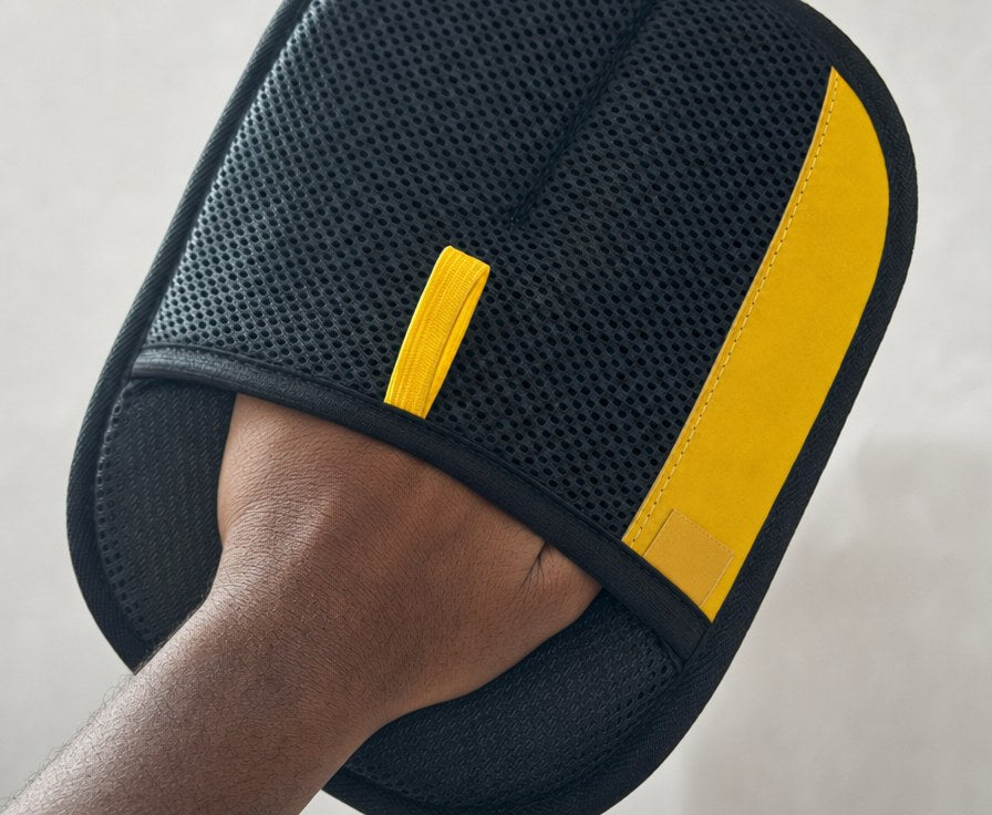 Close-up of the Rearpaw glove on a hand