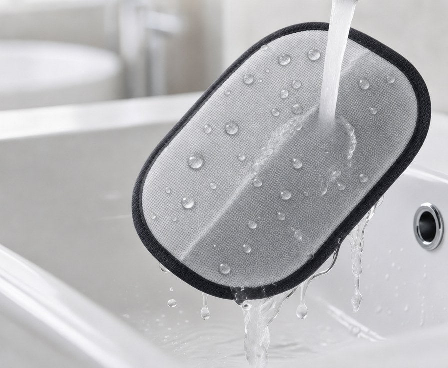 Rinsing the Rearpaw glove with water